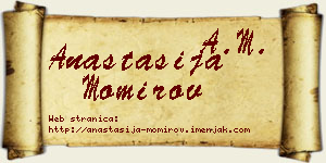 Anastasija Momirov vizit kartica